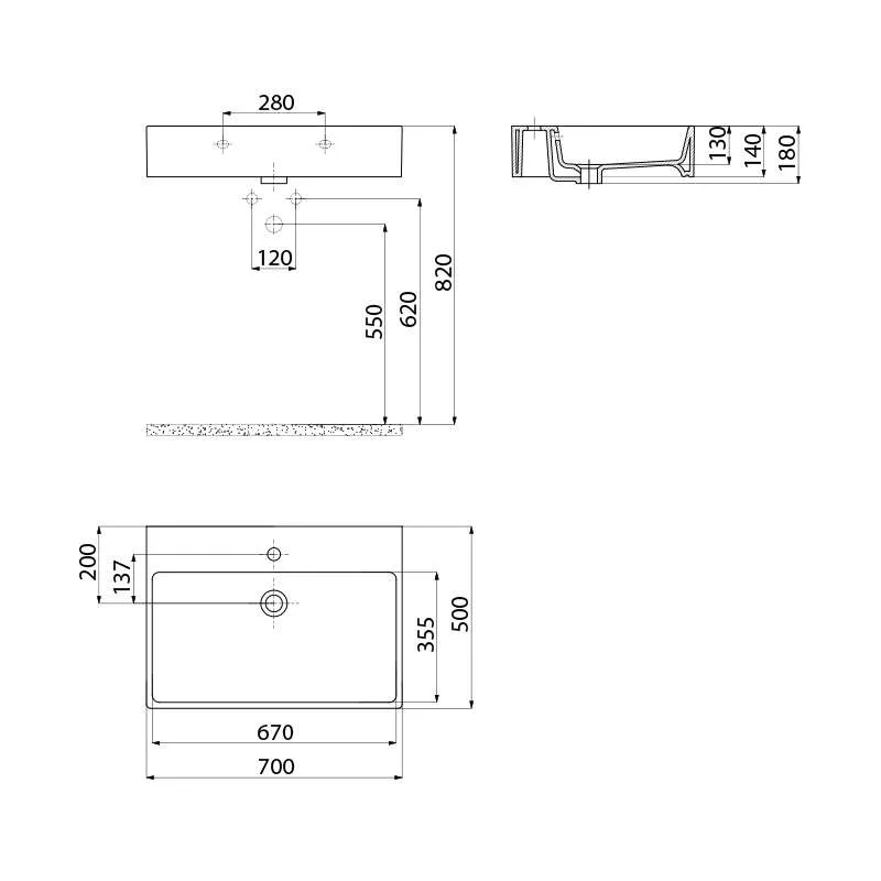 Next lavabo 70cm 