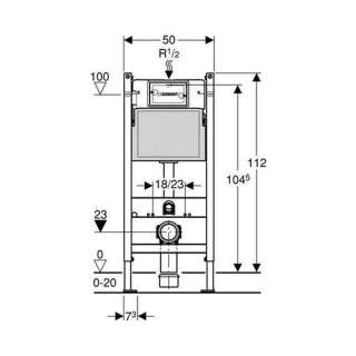 Geberit Duofix Delta 50 Basic set mat crna tipka 