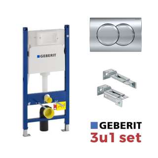 Geberit Duofix Delta 01 Basic set hrom sjajna tipka 