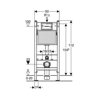 Geberit Duofix Delta 01 Basic set hrom mat tipka 