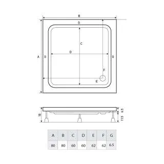 Carisma tuš kadica 80x80 