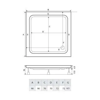 Carisma tuš kadica 90x90 