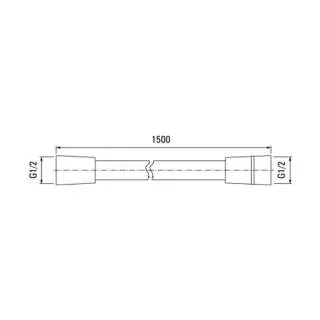Black tuš crevo 150cm 