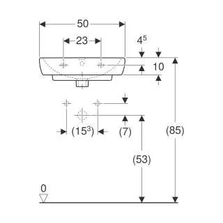 Selnova Square lavabo 50cm 