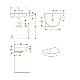 Selnova lavabo 55cm 