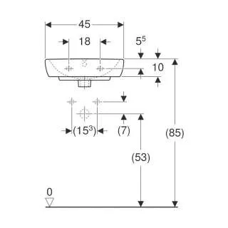 Selnova Square lavabo 45cm 
