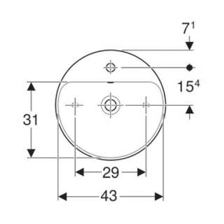 Variform nadgradni lavabo 45cm 