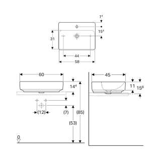 Variform nadgradni lavabo 60cm 