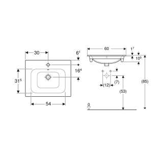 Selnova Square umivaonik 60cm 