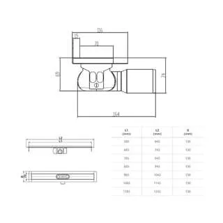 Aco ShowerDrain C Tile rešetka 685mm 