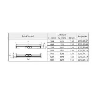 Aco ShowerDrain C Blackline 585mm set 