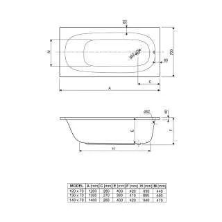 Korana kada 130x70cm set 
