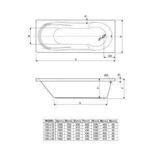 Modena kada 180x80 