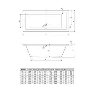 Plane kada 170x75 