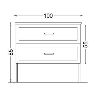 London Anthracite lavabo sa ormarićem 100cm 