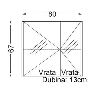 Karasu ormarić sa ogledalom 80cm 