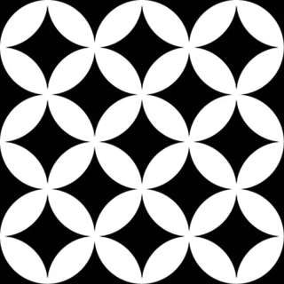 District Circles Black 20x20cm 