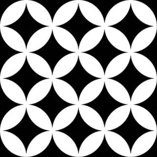 District Circles Black 20x20cm 