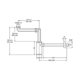 Sifon za lavabo inv 5/4 