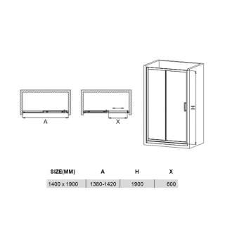 Tuš vrata BP6693SA 140cm 