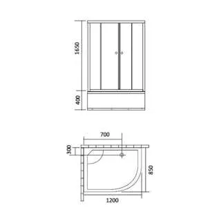 Tuš kabina BR05005 leva 85x120 