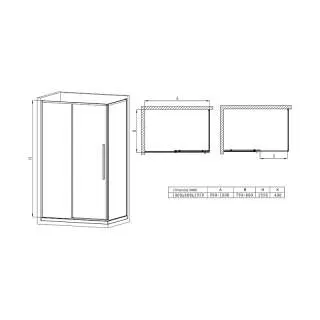 Tuš paravan Oto Black 80x100 