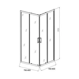 Tuš paravan Bob 80x80 