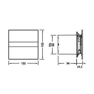 Ventilator za kupatilo E-100 sivi 