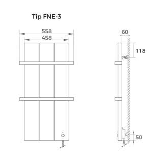 Radijator sušač Finesa beli 55.8x80cm 