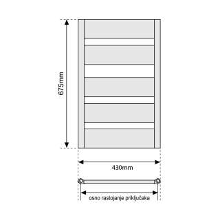 Radijator sušač Elegant crni 43x67.5cm 