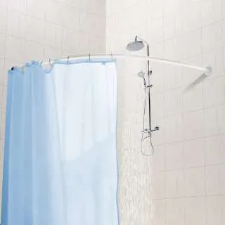 Polukružna bela šipka za zavesu 