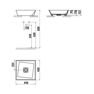 Geom lavabo 45cm 