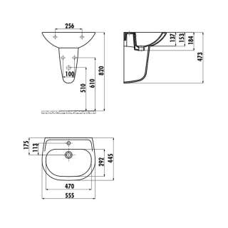 Sedef lavabo 55cm 