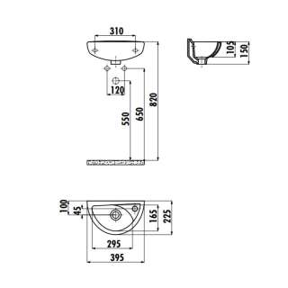 TP040 lavabo 40cm desni 