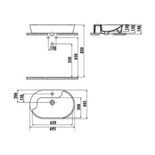 Topic lavabo 70cm 