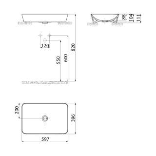 Ultra lavabo Antracite Matt 60cm 