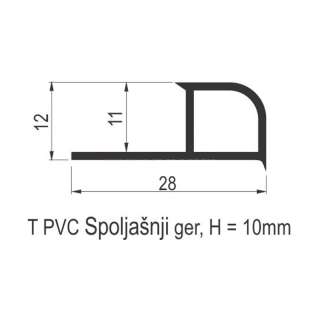 PVC lajsna za pločice JPL 10mm Bela 