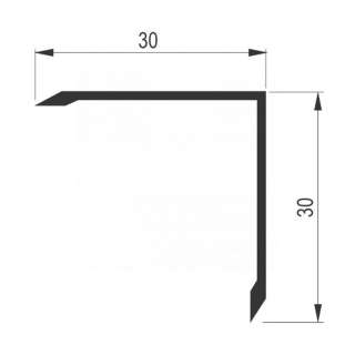 Alu lajsna za zid 30x30 Mat srebro 