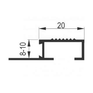 Lajsna za stepenice 10mm Mat srebro 