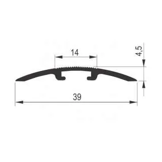 Alu prelazni prag 40mm Mat srebro 