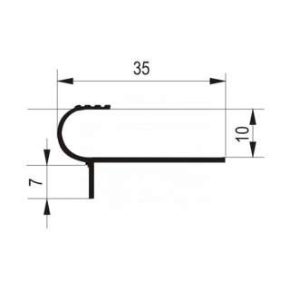 Lajsna za stepenice 10mm UC Mat srebro 