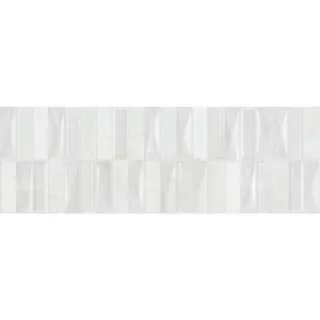 Ancona White Geometric 20x60cm 