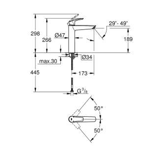 Eurosmart 2021 baterija za lavabo XL 