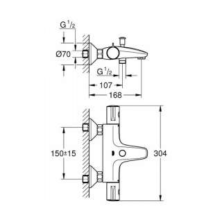 Grohtherm 800 Cosmopolitan M termostatska baterija 