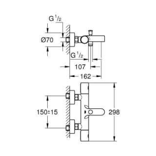 Grohtherm 800 Cosmopolitan baterija za kadu 