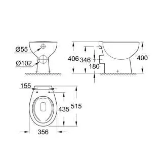 Bau Ceramic podna WC šolja baltik 