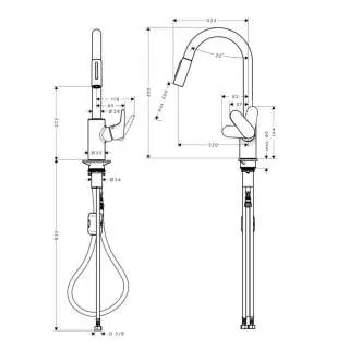 Focus M41 baterija za sudoperu sa tušem 