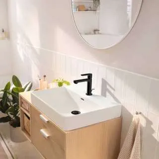 Rebris S 110 Matt Black baterija za lavabo 