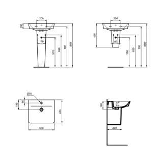 Connect Air lavabo 50cm 