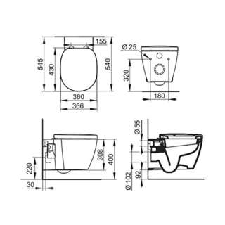 Connect konzolna WC šolja set 